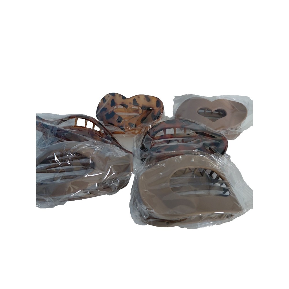 Hair Clips Large 6‎ Individually Wrapped Brown